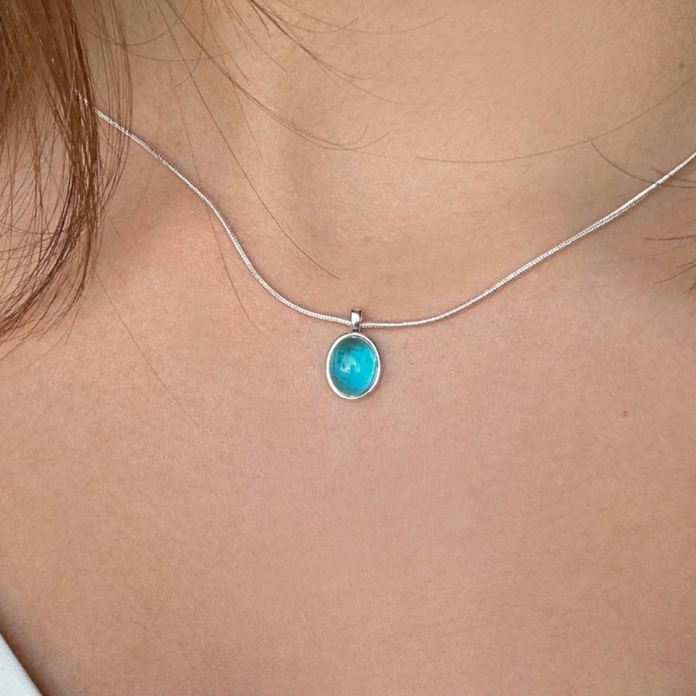 Sunnie Jewelry Aquamarine Moonstone Necklace